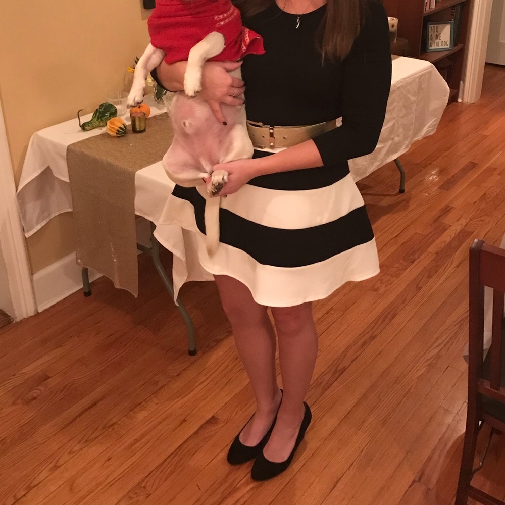 Black and White striped dress